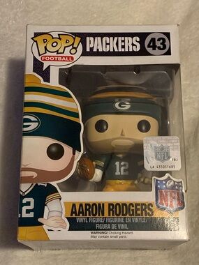 Aaron Rodgers NFL Green Bay Packers Funko Pop #43 in Box. Never Opened
